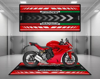 Garagemat Corse Design voor motorfietsmat Gepersonaliseerde display Showroomvloer Pitmat Antislip en wasbaar