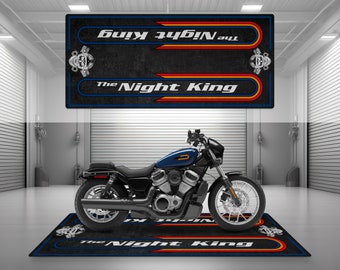 Garage Mat Design for The Night King Motorcycle Mat Personalized Display Showroom Floor Pit Mat Non-Slip and Washable