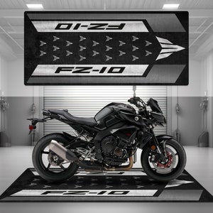 Garage Mat Design for FZ-10 Motorcycle Mat Personalized Display Showroom Floor Pit Mat Non-Slip and Washable