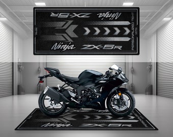 まっと出品 Ninja ZX-6R用ガレージマットデザイン オートバイマット