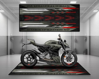 Alfombrilla de garaje con diseño Streetfighter V2 para motocicleta, alfombrilla personalizada para sala de exposición, alfombrilla antideslizante y lavable
