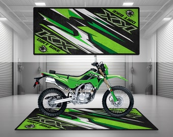 Garage Mat KX Design for Motorcycle Mat Personalized Display Showroom Floor Pit Mat Non-Slip and Washable