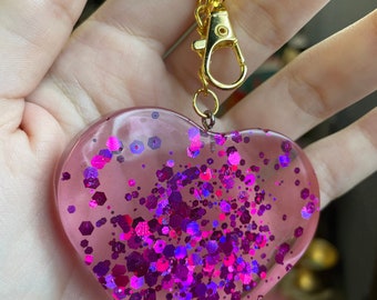 Glitter Heart Purse Keychain - Keychain - Heart - Valentines Day