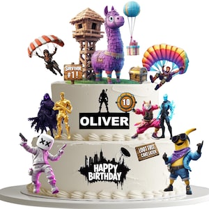 Printable Fort Battle Royale Birthday Cake Cupcake Topper Set - Gamer Party Cake Topper Set, Video Game Birthday - Food or Regular Print