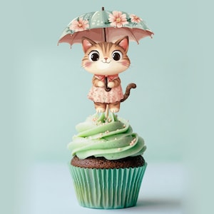 Editable Birthday Farm Animals Cake & Cupcake Toppers | Blue Tractor | 3D Windmill | Perfect for Food Printers | Barnyard Party DIY | Cat