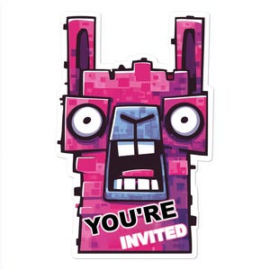 Printable Editable Fort Battle Royale Birthday Invitation and Thank You Card - Gamer Party Supplies, Video Game Birthday Decor, Battle Game
