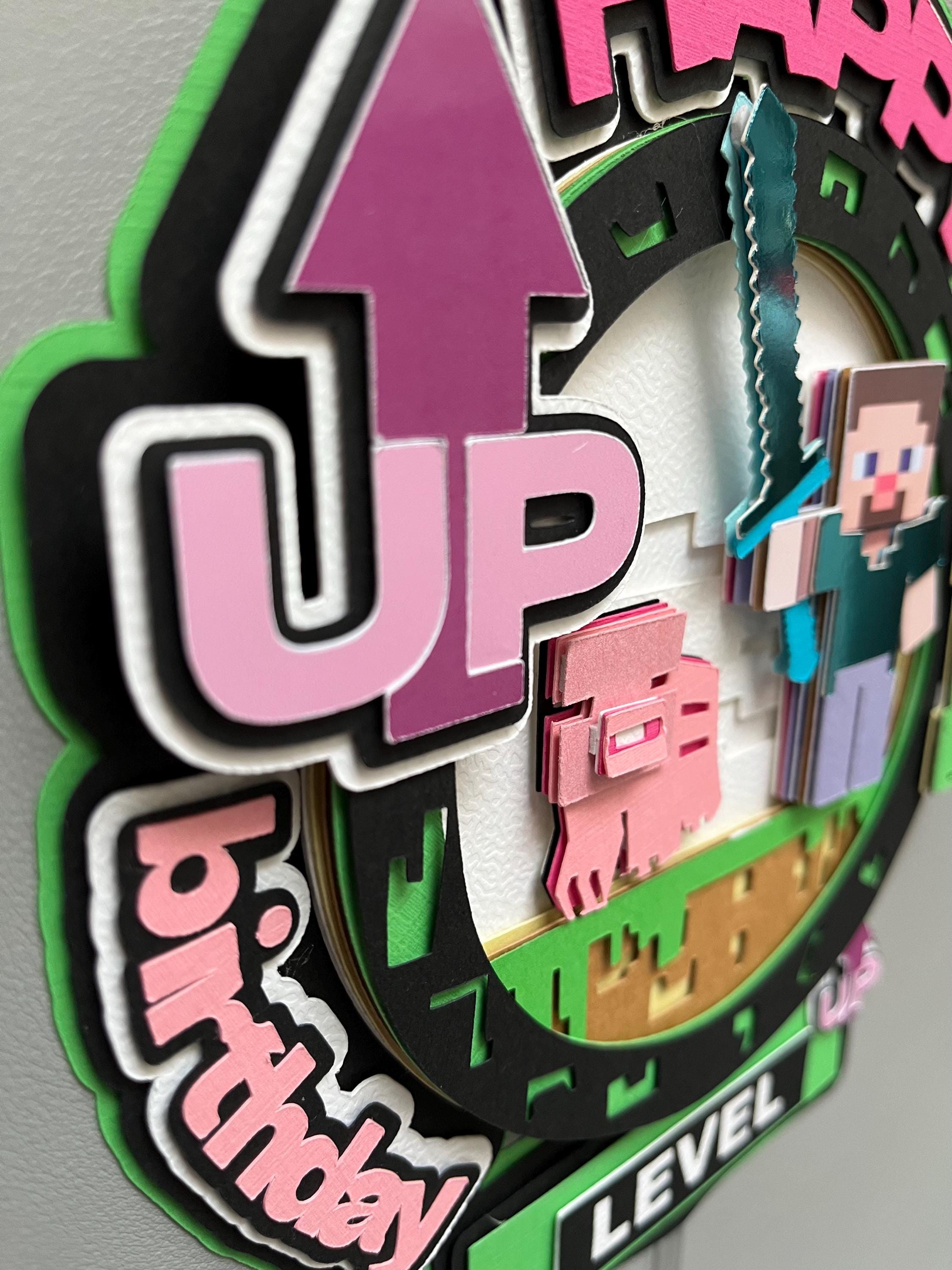 Pixel 3D Birthday Cake Topper SVG