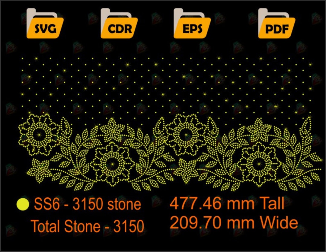 Rhinestones Border Design Templates Rhinestones Svg Iron on Transfer ...