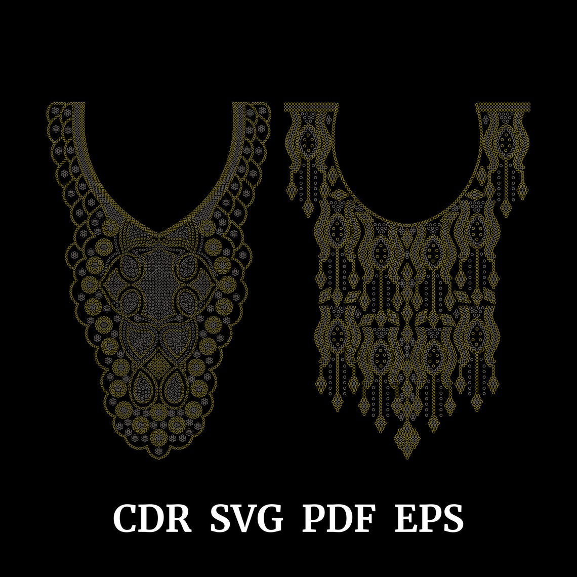 Glamorous Rhinestone Designs Neckline Templates, AB Rhinestones Glamorous Rhinestone Designs Neckline Templates, AB Rhinestones