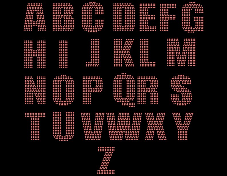 Rhinestone Alphabets Design Template Ss6 Rhinestone Iron on Transfer ...