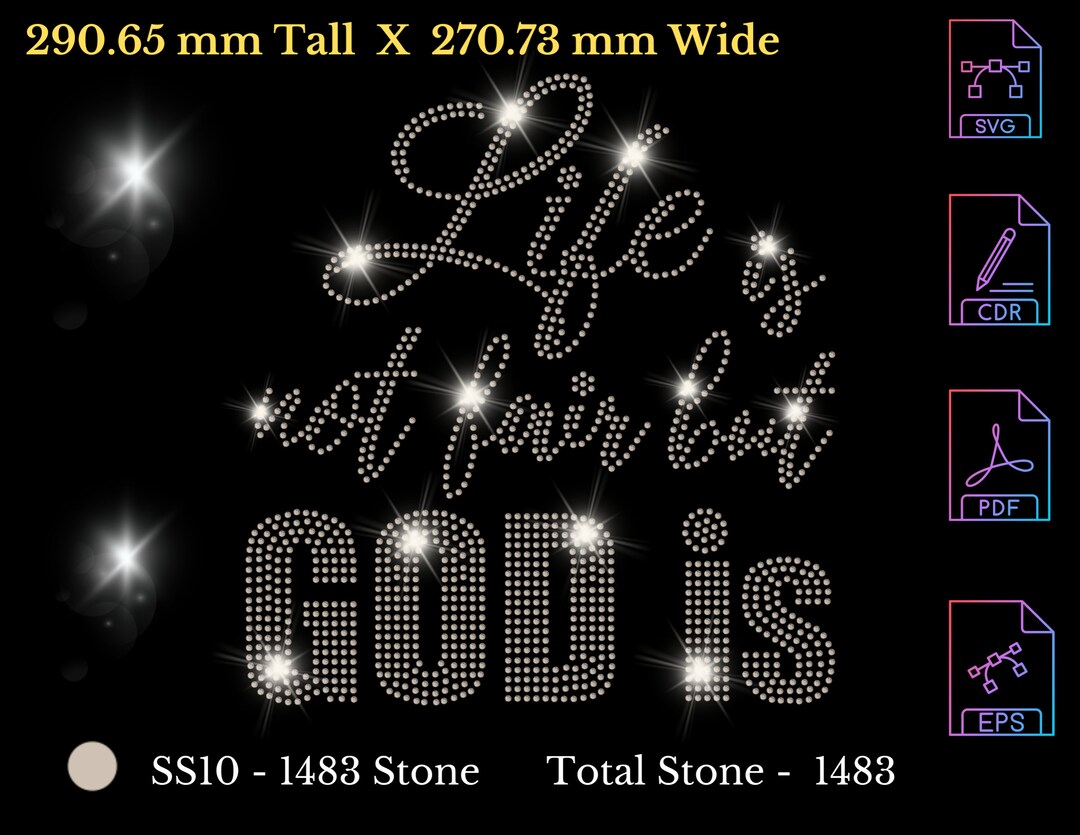 Rhinestone Quote Design Template Ss10 Rhinestone Iron on Etsy