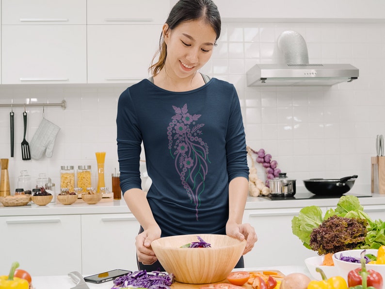 Rhinestone Floral Design Templates Iron on Transfer Digital Download