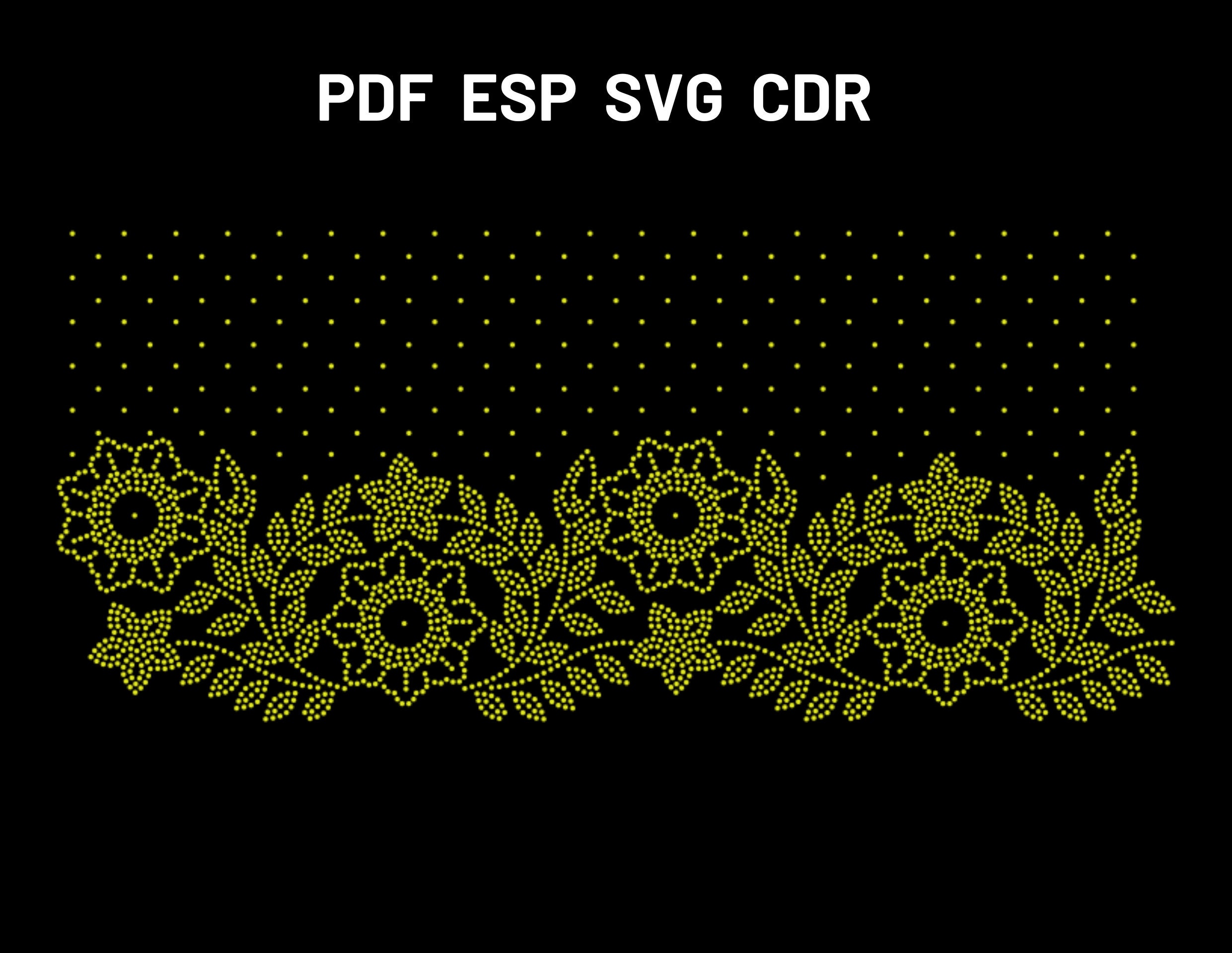 Rhinestones Border Design Templates Rhinestones Svg Iron on Transfer ...