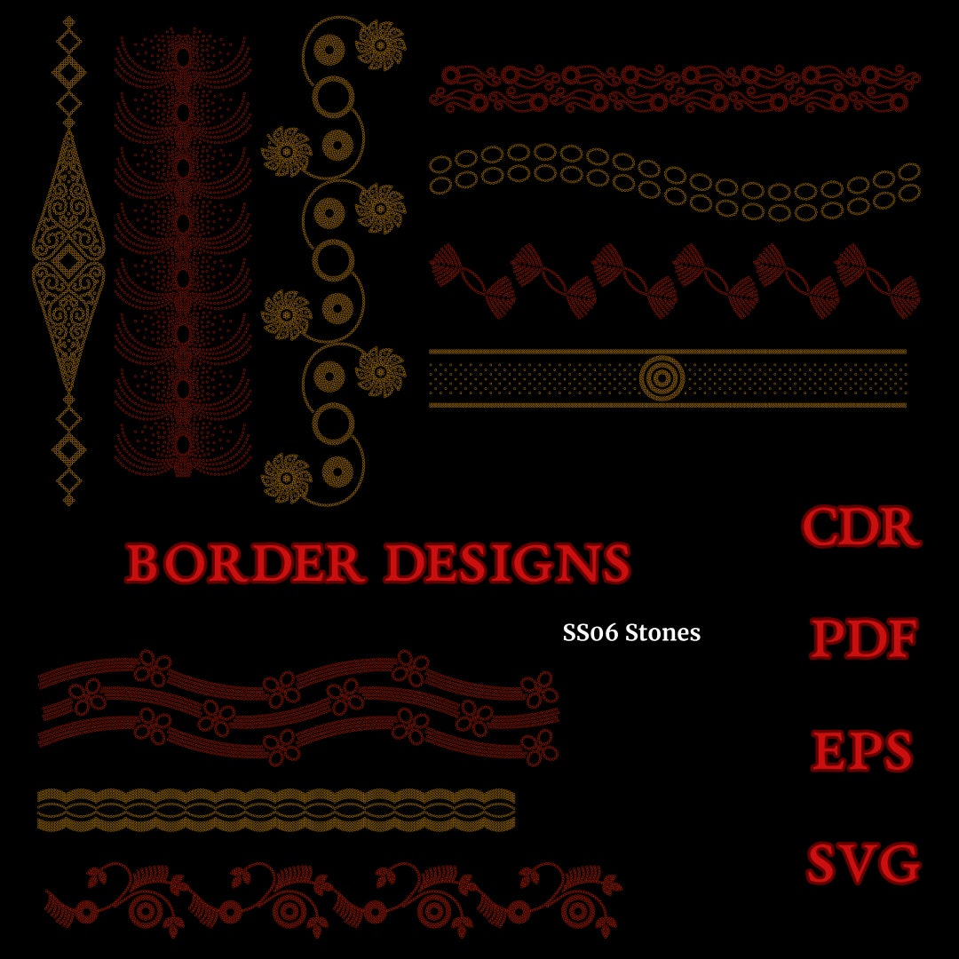 Sparkling Border Rhinestone Templates SVG Collection: Create - Etsy