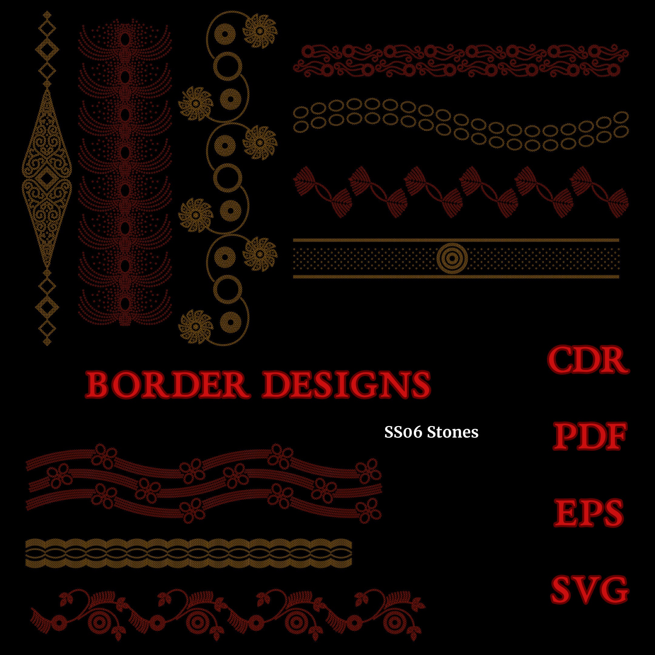 Sparkling Border Rhinestone Templates SVG Collection: Create - Etsy