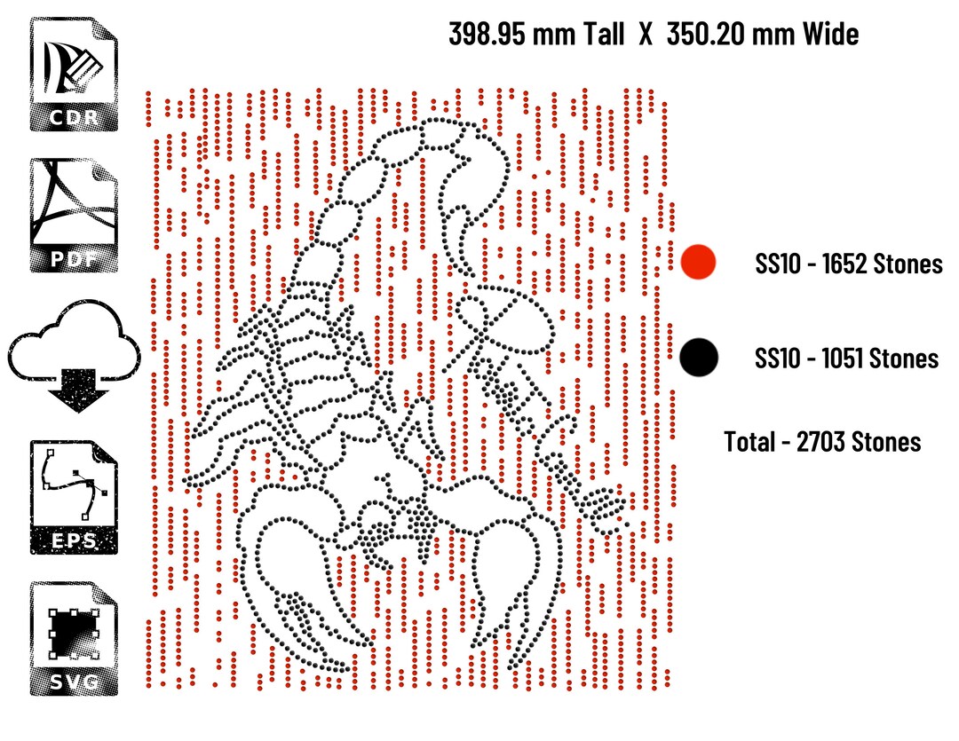 Rhinestone Scorpio Design Template Iron on Transfer Etsy