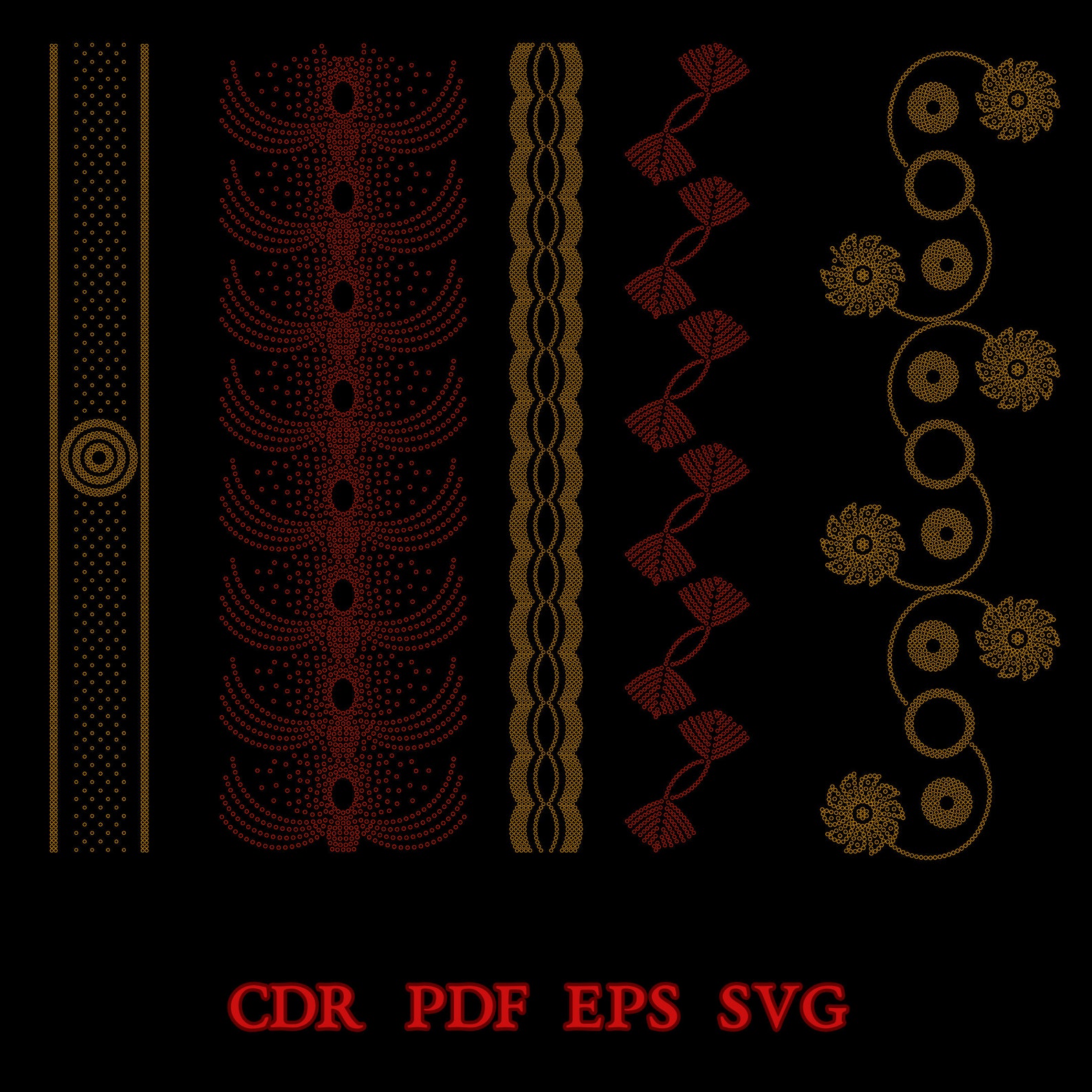 Sparkling Border Rhinestone Templates SVG Collection: Create - Etsy