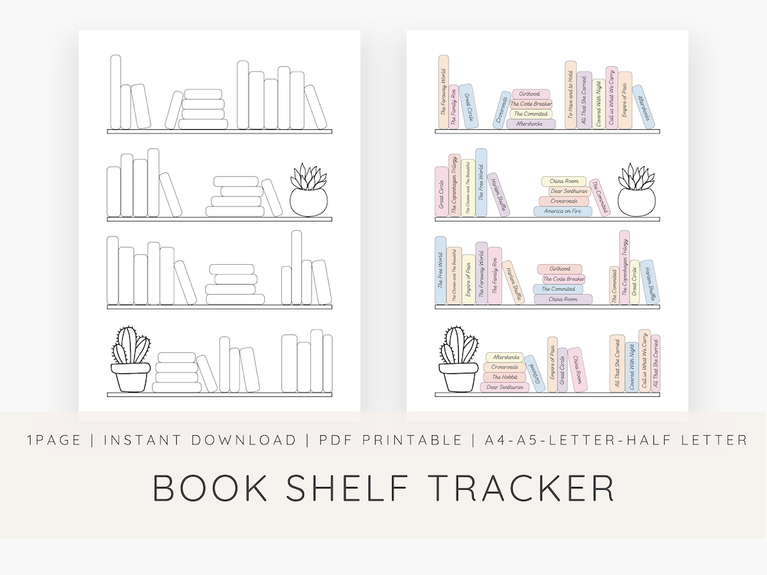 Book Shelf Tracker Printable Printable Reading Journal Reading Log Book Shelf Tracker Printable Printable Reading Journal Reading Log