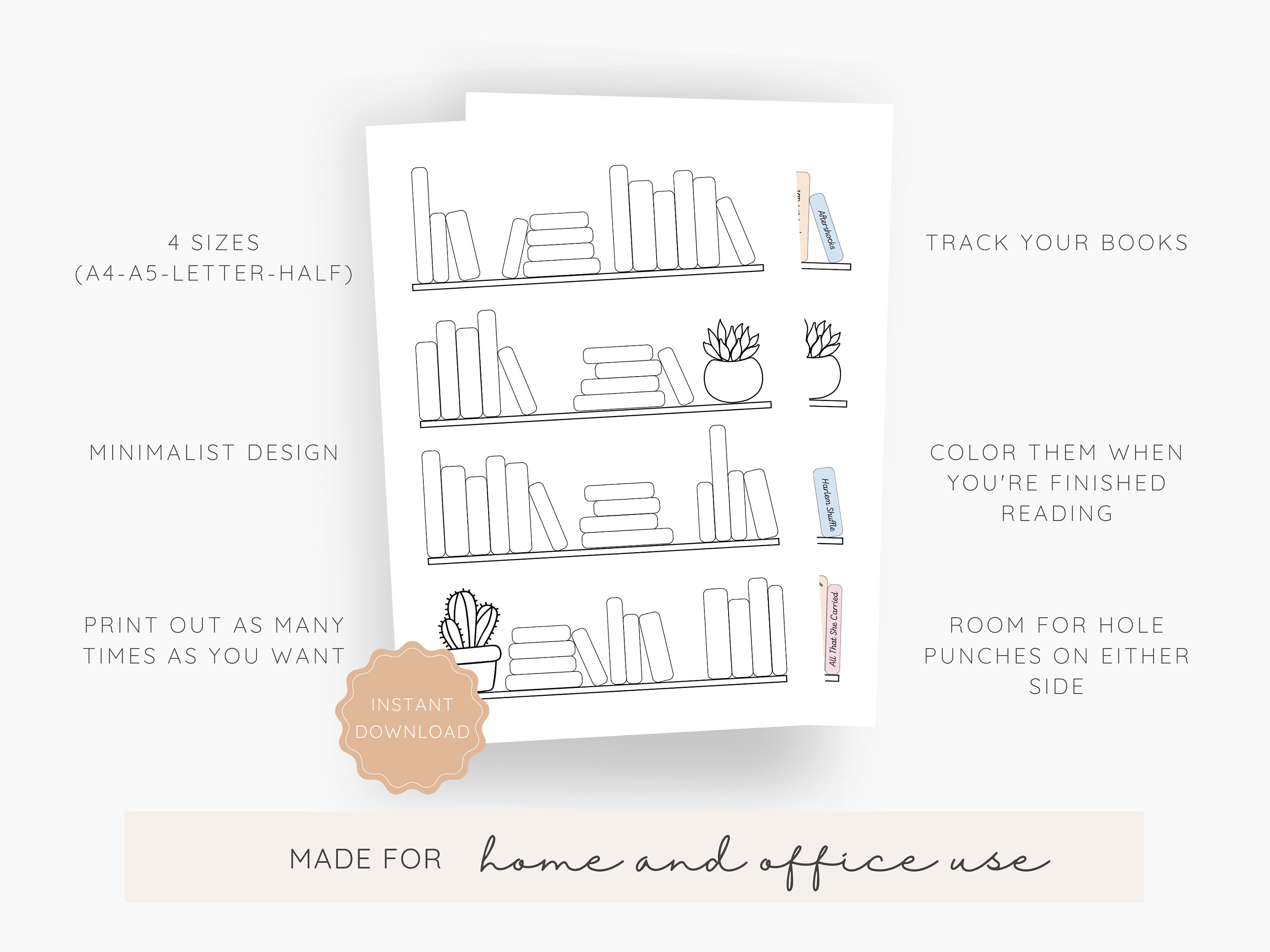 Book Shelf Tracker Printable Printable Reading Journal Reading Log Book ...