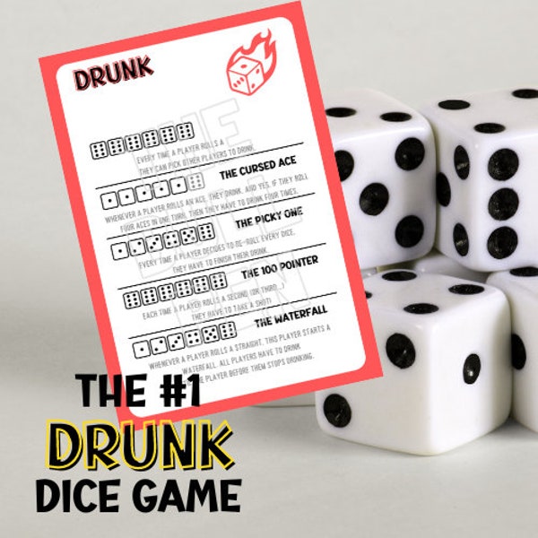 Drunk Yahtzee Game | Digital Download | PDF Printable | PNG