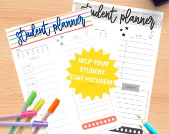 Colorful Student Planner - Printable or use in Goodnotes