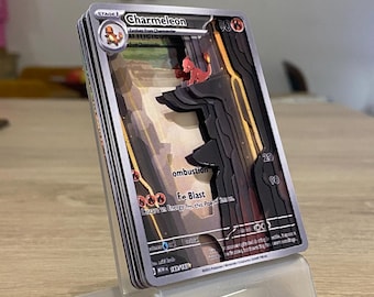 3D ShadowBox Pokemon Card Charmeleon Pokemon 151 169 / 165 Art 100% Handmade Diorama