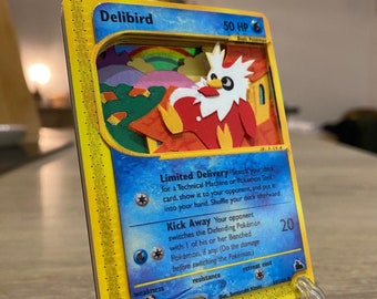ShadowBox Pokemon Delibird Skyridge 3D Card 49 / 144 Art 100% Handmade Diorama