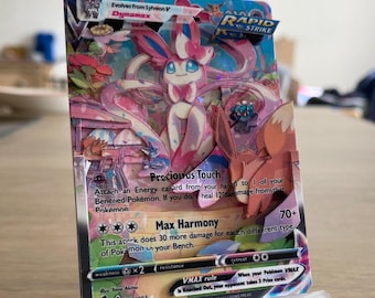 3D Card ShadowBox Pokemon Sylveon Vmax Evolving Skies 212 / 203 Art 100% Handmade Diorama