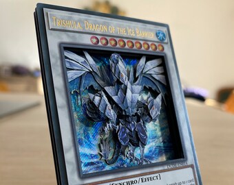 3D Card Yugioh Trishula Dragon of the Ice Barrier Duel Devastator Art 100% Handmade Diorama