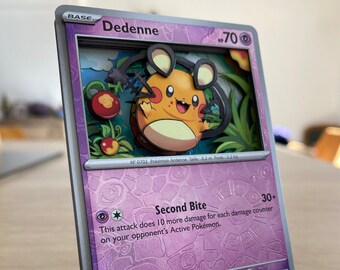 3D ShadowBox Pokemon Card Dedenne Scarlet & Violet Art 100% Handmade Diorama