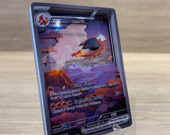 ShadowBox Pokemon Charizard Ex 3D Card Set 151 199 / 165 100% Handmade Diorama