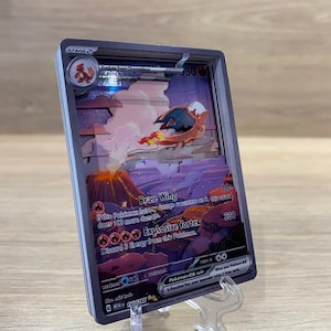 Carte 3D ShadowBox Pokemon Charizard Ex Set 151 199 / 165 100% fait main Diorama