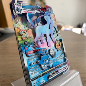 Carte 3D ShadowBox Pokemon Glaceon Vmax Evolving Skies 209 / 203 Art 100% fait main Diorama