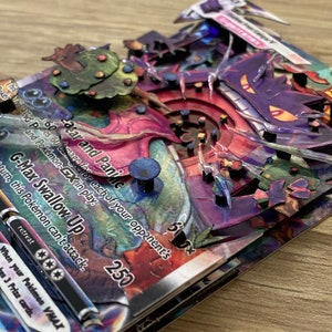 3D ShadowBox Pokemon Card Gangar Vmax Fusion Strike 271 / 264 Art 100% Handmade Diorama image 5