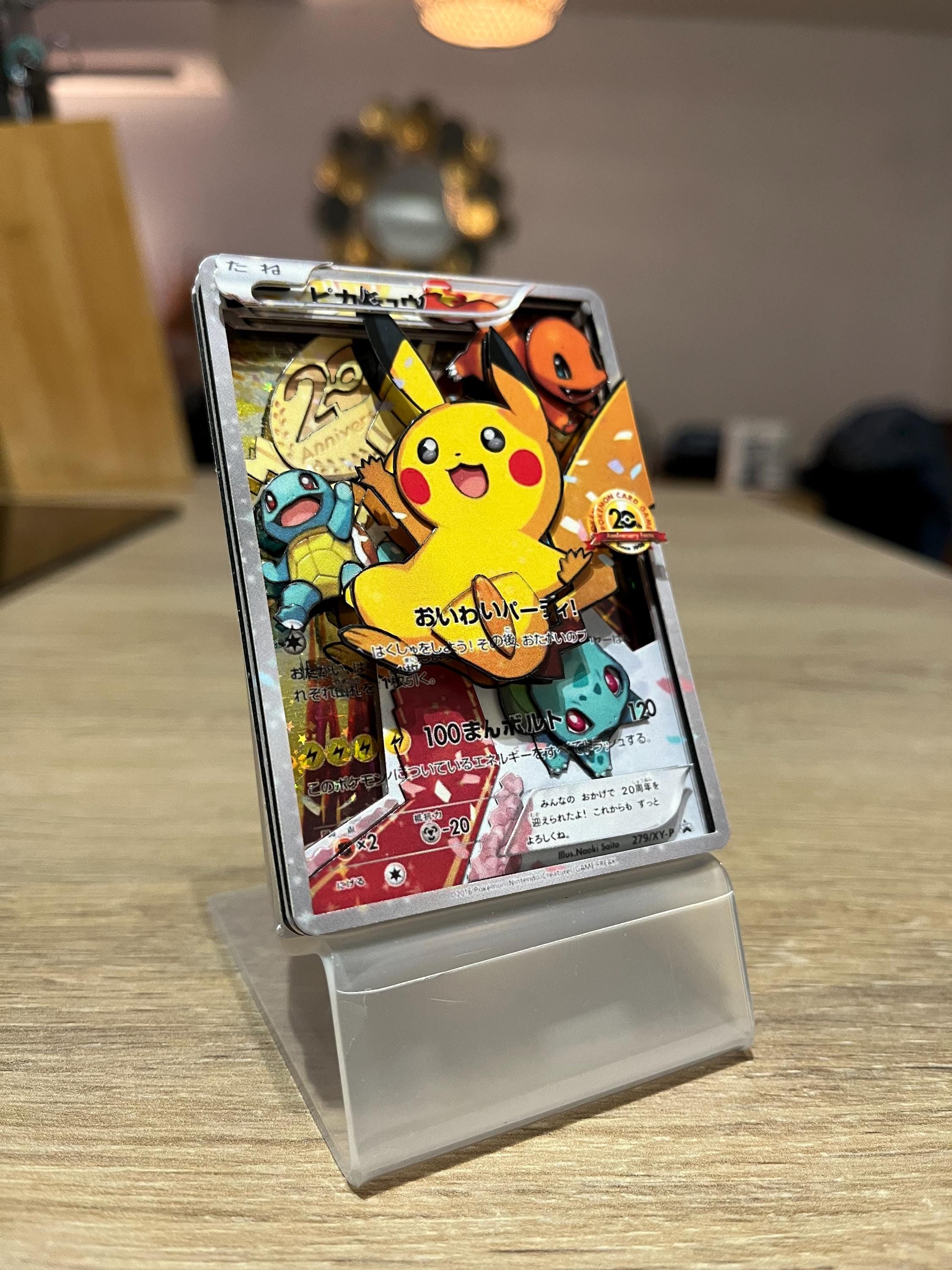 3D Card Shadowbox Pokemon Pikachu Promo XY 279 / XY-P Art 100
