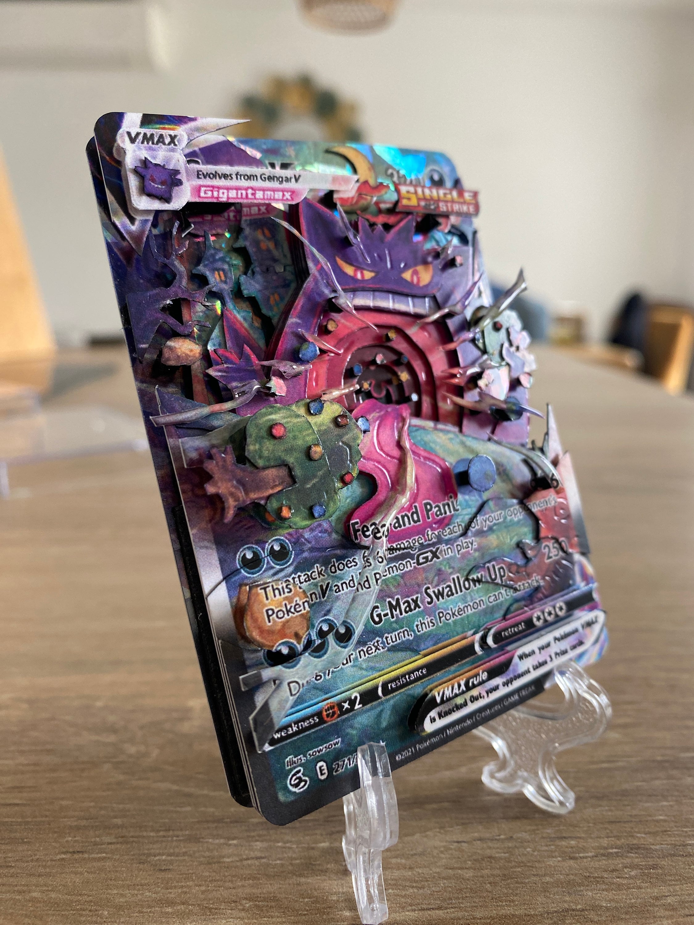 3D Shadowbox Pokemon Card Gangar Vmax Fusion Strike 271 3D Shadowbox Pokemon Card Gangar Vmax Fusion Strike 271