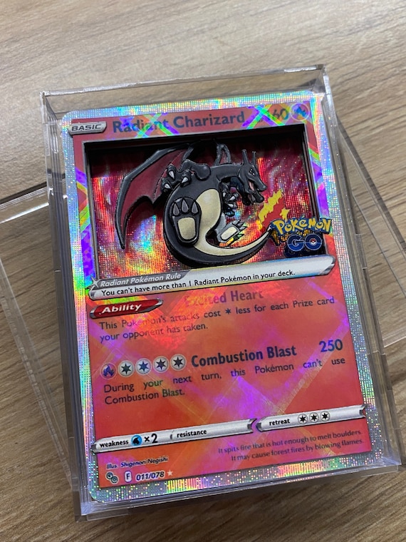 3D Shadowbox Pokemon Card Radiant Charizard Pokemon Go Art 100% Handmade  Diorama - Etsy