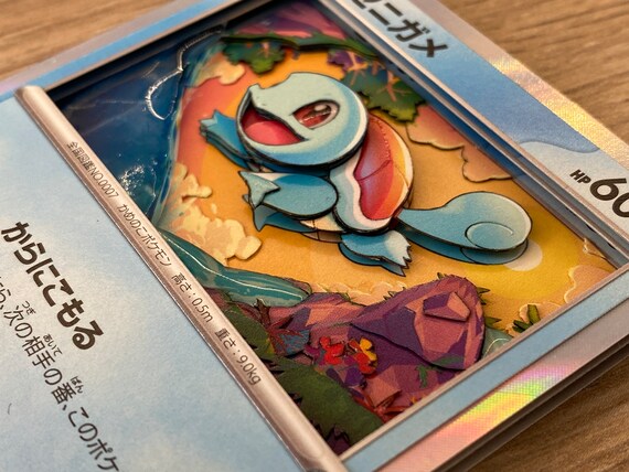 3D Card Shadowbox Pokemon Squirtle Set 151 Art 100% Handmade Diorama - Etsy