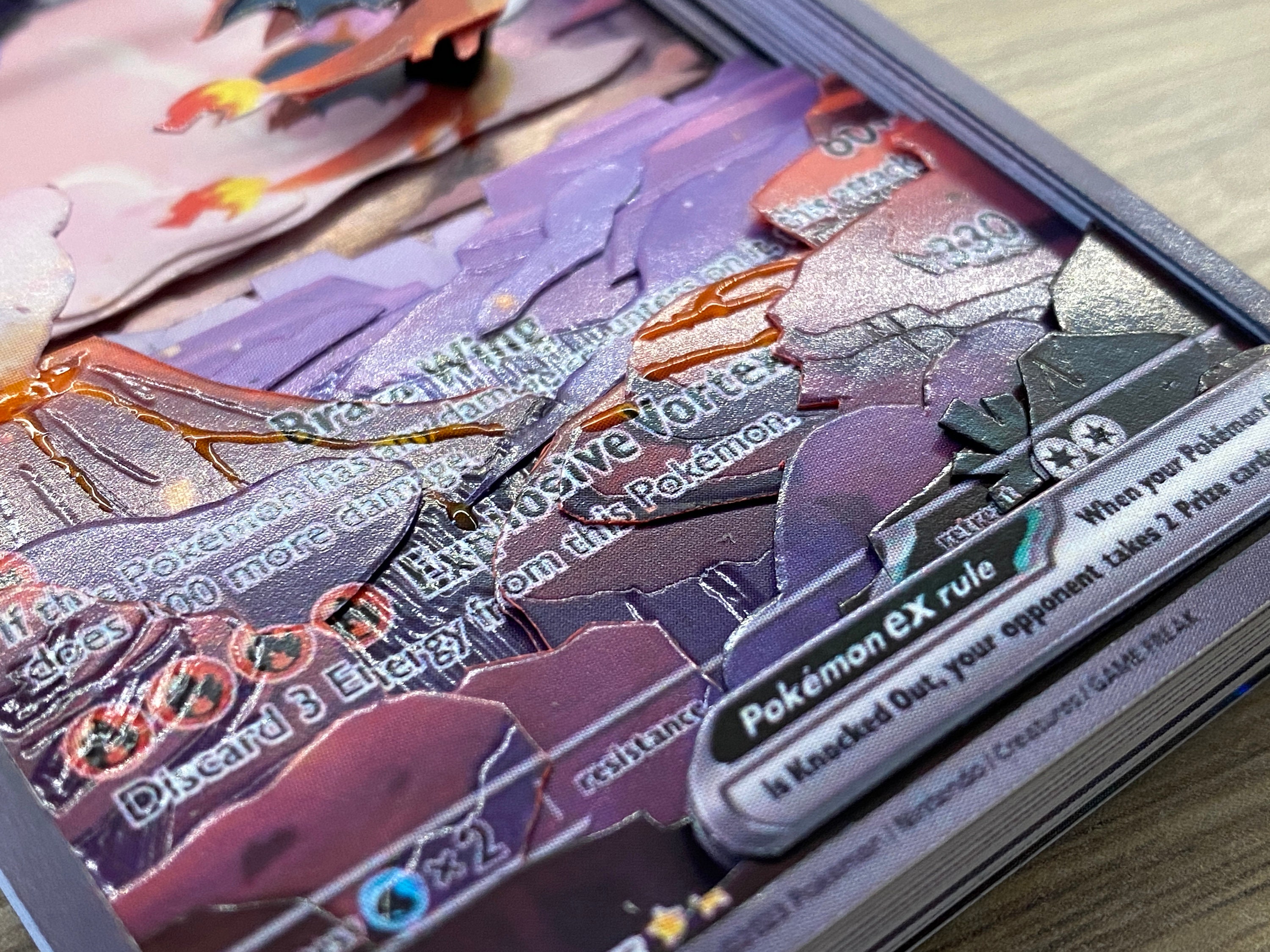 3Dアート Shadowbox Pokemon Charizard Ex 3D Card Set 151 199 / 165 100