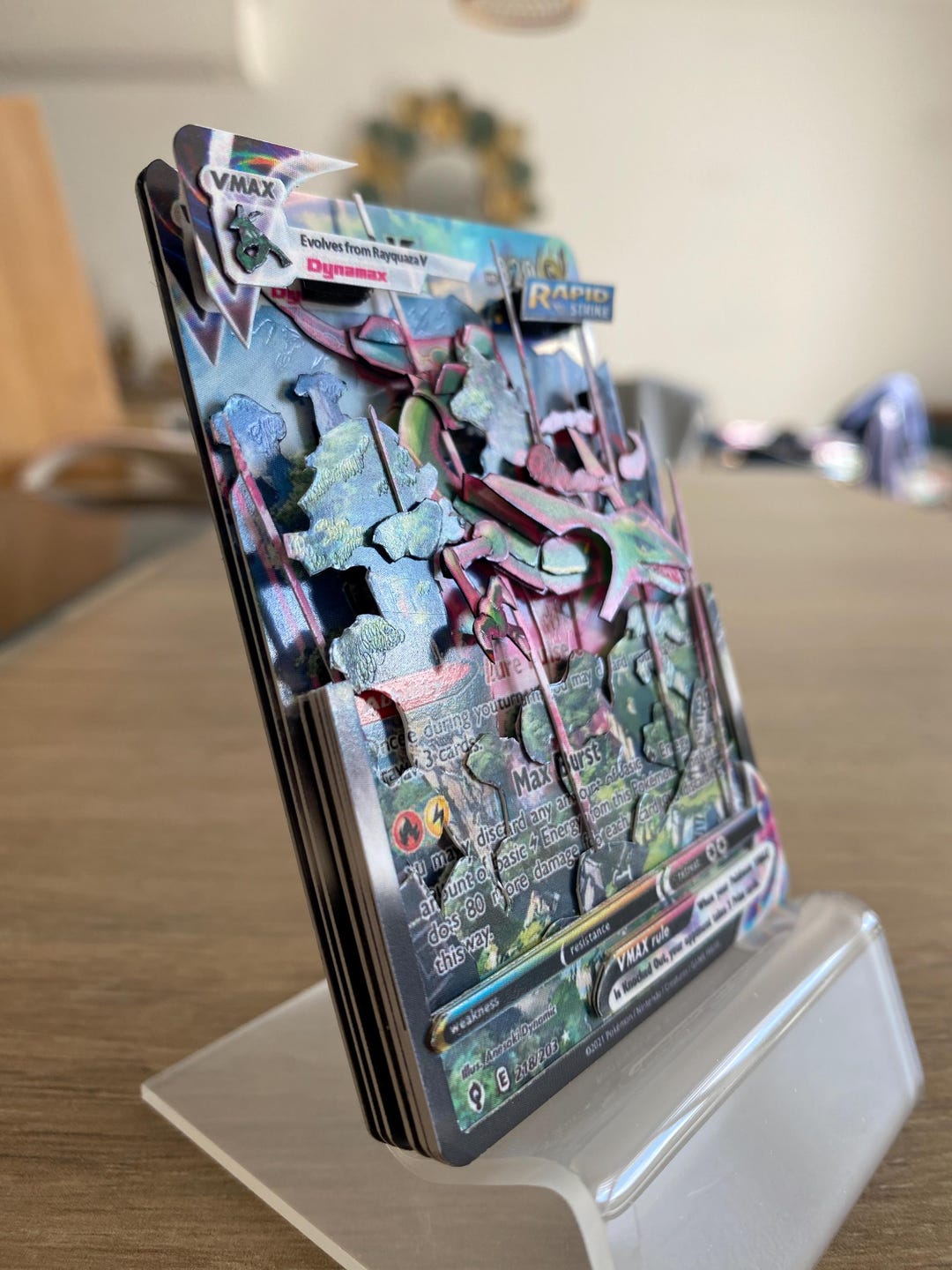 Shadowbox Pokemon Rayquaza Vmax Evolving Skies 3D Card 218 / 203