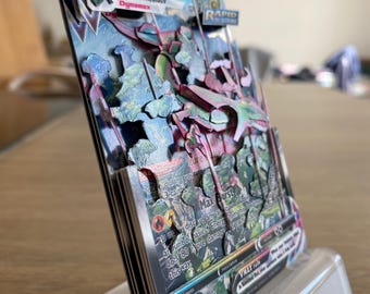 ShadowBox Pokemon Rayquaza Vmax Evolving Skies 3D Card 218 / 203 Art 100% Handmade Diorama