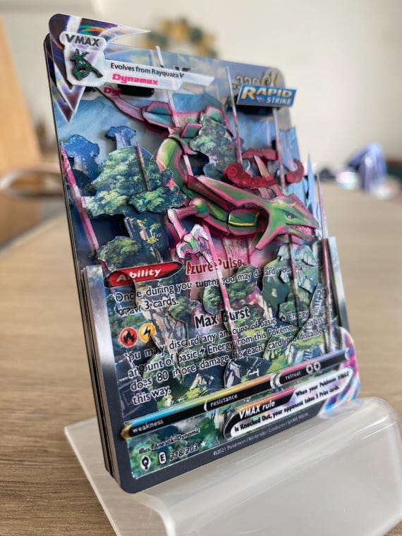 Shadowbox Pokemon Rayquaza Vmax Evolving Skies 3D Card 218 / 203 Art 100%  Handmade Diorama - Etsy