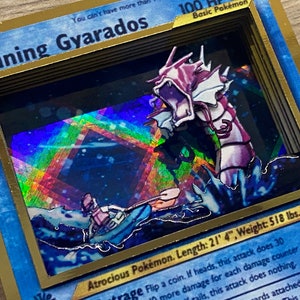 Carte 3D ShadowBox Pokemon Shining Gyarados Neo Revelation 65 / 64 Art 100% fait main Diorama