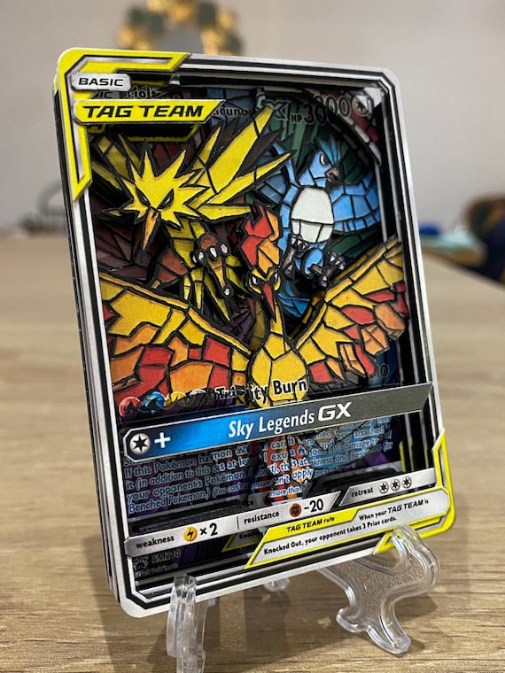 ポケモン　3Dミニカード 3D Shadowbox Pokemon Card Moltres, Zapdos, Articuno GX Black Star