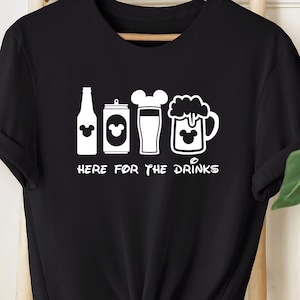 Mickey Mouse Drinks SVG for Family Vacation Shirt, Theme Park Trip Cut File, Mickey Mouse Cocktail PNG, DIY Cricut Design for Matching shirt