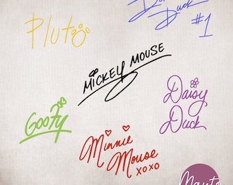 Character Autograph SVG: Mouse Friends Signatures (Digital Download)