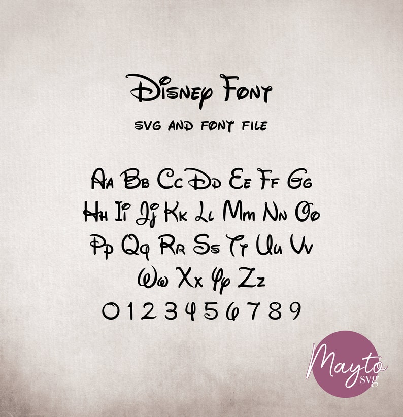 Type In Disney Font Disney Alphabet Font, Mickey Font SVG Cut File, Editable Font File ...