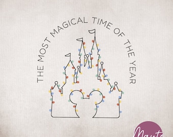 Magical Christmas Castle Lights SVG PNG EPS (Digital Download)