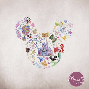 Magisch themapark Mickey Ears png, ontwerp prinsessenkasteel (digitale bestanden, direct downloaden)