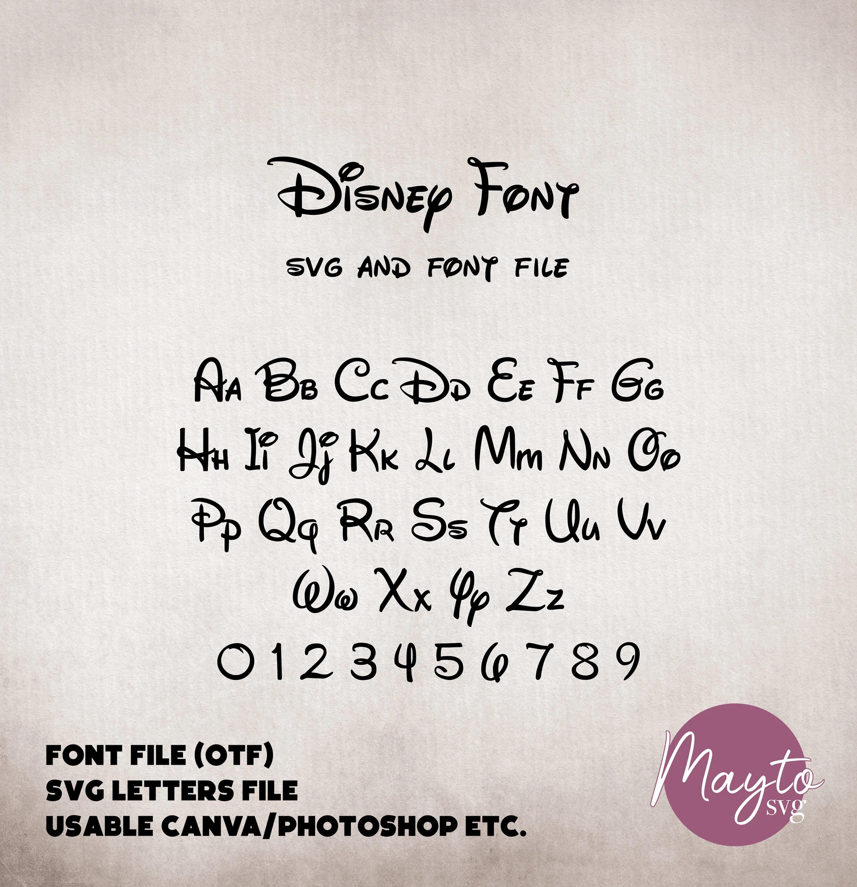 Disney Alphabet Font, Mickey Font SVG Cut File, Editable Font File ...
